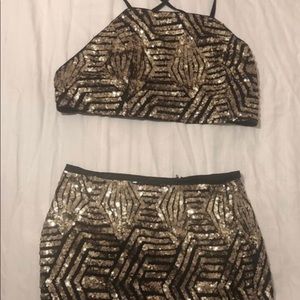 High waist skirt w/matching top